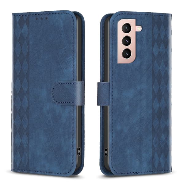 Samsung Galaxy S21 5G Etui i ternet præget læder blå