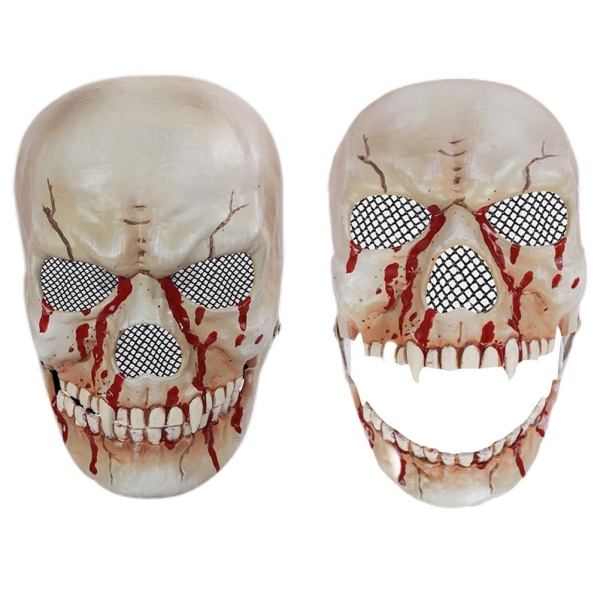 Skeleton Face Cover with Movable Jaw Halloween Costume Horror Face Covering Scary Skeleton Face Cover for Cosplay Masquerade Carnival Party