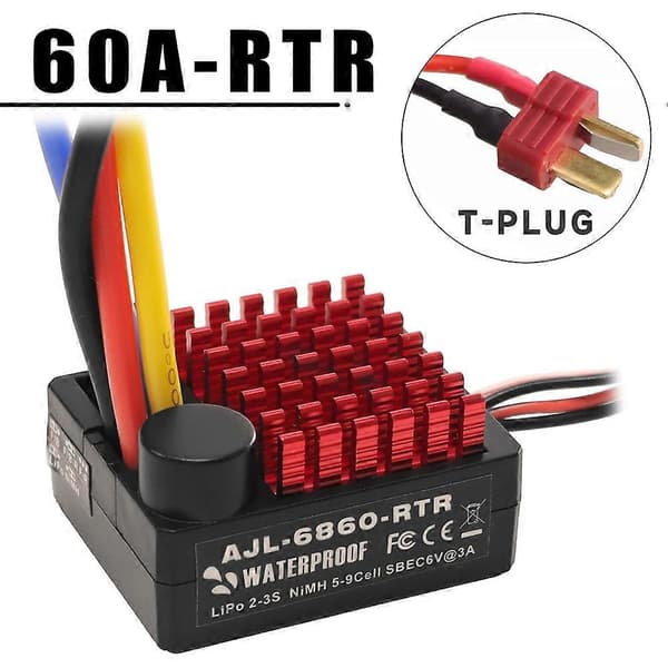 RC Bilreservedele 6860 RTR Børstet ESC 60A Elektronisk Hastighedsregulator til 540 Terrængbilsdele
