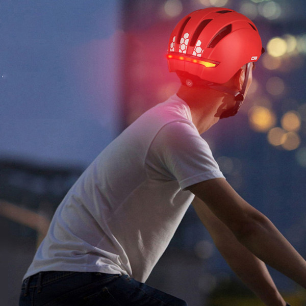 Cykelhjälm, LED-lampor fram och bak - Urban design med Bluetooth-intercom för smidig kommunikation under pendlingen