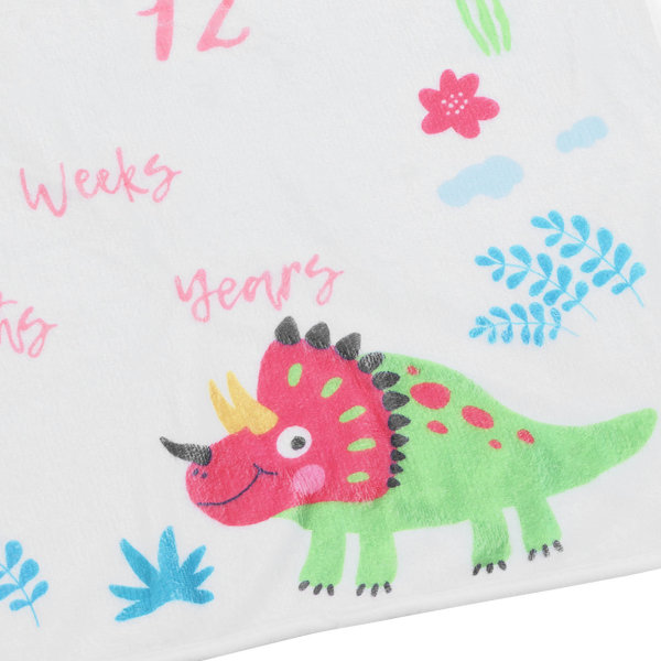 Baby Milestone Teppe Ca. 39,4x29,5in Dinosaur Mønster Første År Kalender Baby Milestone Foto Prop for Bilder