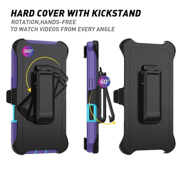 For iPhone 16 Detachable Shell PC+TPU Phone Case with Back Clip Stand Multicolo