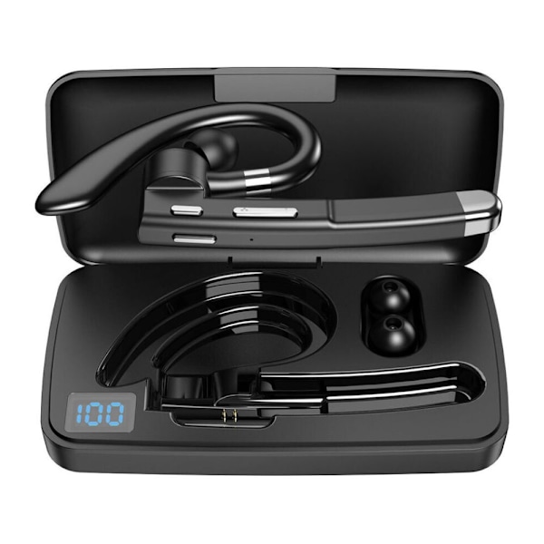 Innovativt trådlöst hörsnäcka för vänster och höger öra, Bluetooth-headset med laddningsfodral, handsfree-samtal, 360 graders rotation, tystnadsknapp för