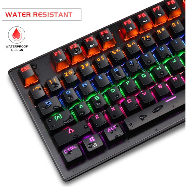 Regnbågstangentbordsset, Anti-Ghosting, Ergonomisk Design, för Gaming & Kontor, med Bred Kompatibilitet