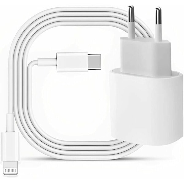 Snabbladdare för iPhone, Höghastighetsladdning USB C-laddare med MFi-certifierad vändbar design datakabel
