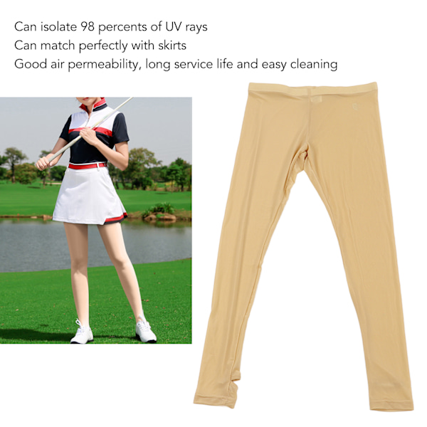 Golf Leggings Is Silke Solskydd Hög Elastisk UV-Resistent Golf Dam Strumpbyxor för Utomhussporter