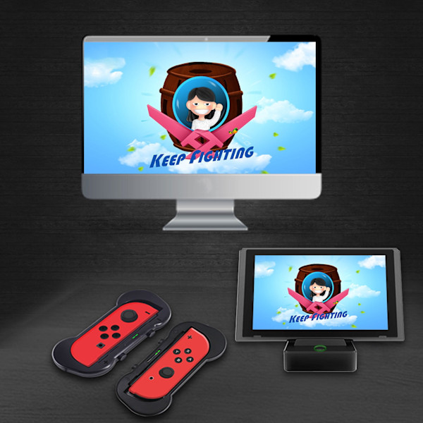 Nintendo Switch Dockningsstation, Ersättningsdocka med One-touch Display Switching för Enkel Spelupplevelse, Utrustad med Extra USB 3.0-Port &