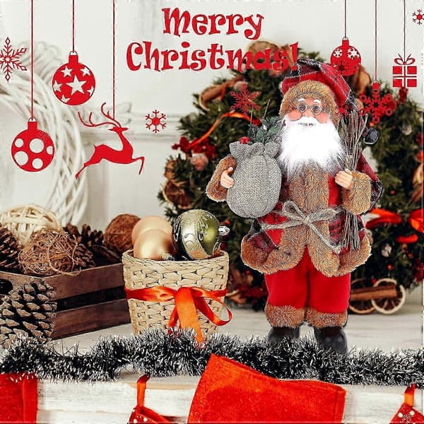 Julemandsfigur Julepynt Stående Gammel Mand Børnegavepynt 30 cm