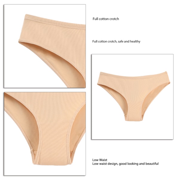 Damtrosor Mjuk Hel bomull Stretch Bikini Halvtäckande Underkläder för dagligt bruk Aprikos L