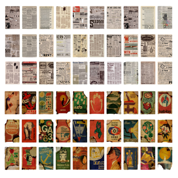 120 leikekirjatarviketta, vintage leikekirjapaperi koristepaperia