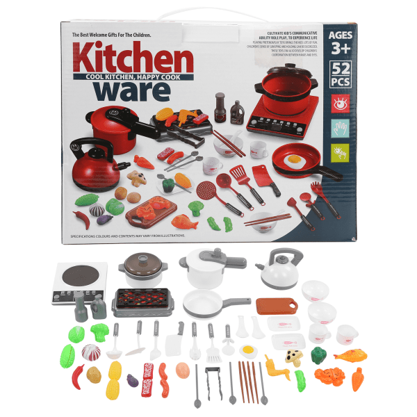 Kids Kitchen Playset Cooking Pretend Play Toy DIY Sound Effect Child Cookware Set