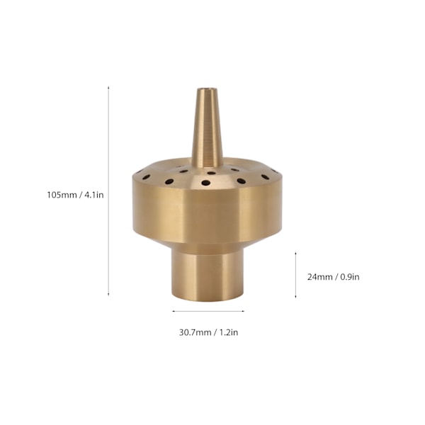 Vattenfontänmunstycke i mässing, fontänmunstycke, kolonn, sprinkler, sprayhuvud för trädgårdsdamm, ger vackra visuella effekter, G1in