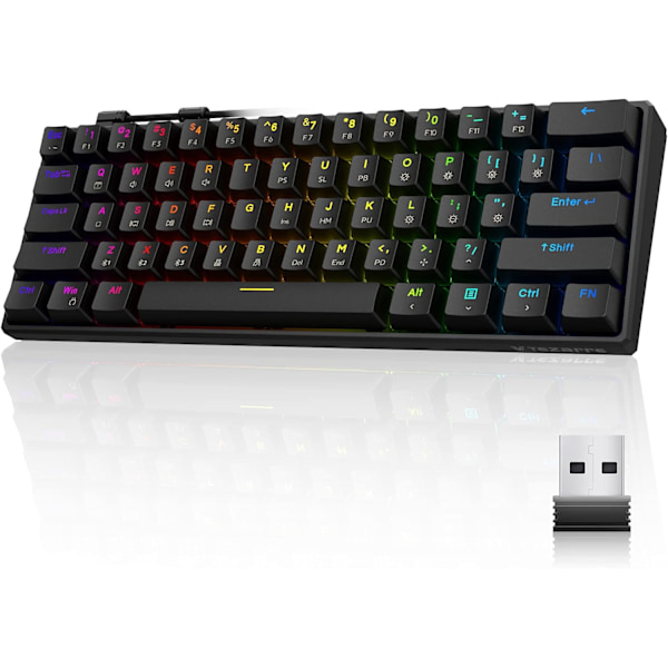 Trådlöst RGB Mekaniskt Tangentbord, Ergonomisk Design, Optiska Brytare Med IPX4 Vattentäthet Och Snabba Svarstider, Anpassningsbar RGB-belysning Med