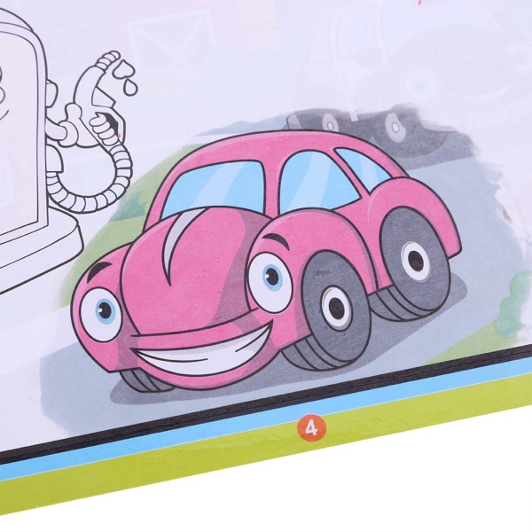 Vattenmålar ritbok med penna Barn Barn målar pedagogisk leksakspresent (fordon)