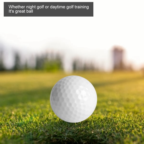 6 STK syntetisk gummi LED lysende golfball lys attraktiv for natttrening på dagtid Blå