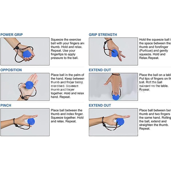 3 kpl Stressiä Lievittäviä Palloja Käden ja Ranteen Kuntoutukseen Voimaharjoitteluun ja Hierontaan (Sininen 30 Astetta Oranssi 20 Astetta Vihreä 35 Astetta)