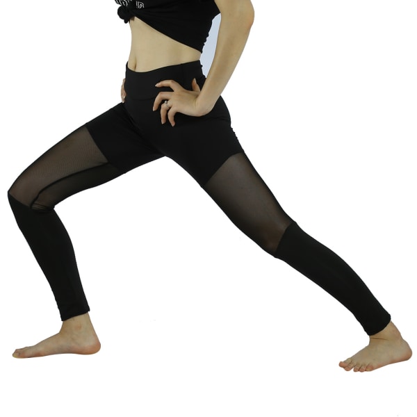 Kvinder Sports Gym Yoga Løb Fitness Leggings Bukser Træning Atletiske ledbukser (Sort M)