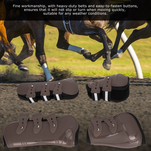 1setti PU Horse Legguard -jalkasuojat, paksunnetut leggingsit pehmeällä vuorauksella varustettu ruskea L