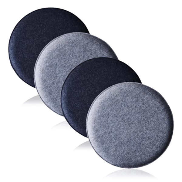 Mysig Sittdyna Rund Tillverkad av Filt 35 cm - Set om 4 - Tvättbara Stolsdynor Kompatibla med Eames Skalstol - Bekväm Sittdyna för Bänk I