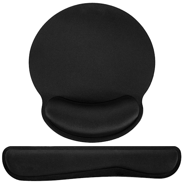 Ergonomiskt tangentbord & musmatta set, slät mikrofiberyta säkerställer exakt spårning, handledsstöd i memory foam för smärtlindring och neutral position,
