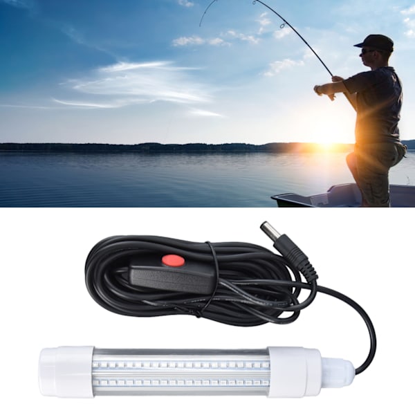 Fiske Ljus 126 LED IP68 Vattentät 1000lm Nedsänkbar Natt Fisk Finder Lampa 13W AC12‑36V Blått Ljus