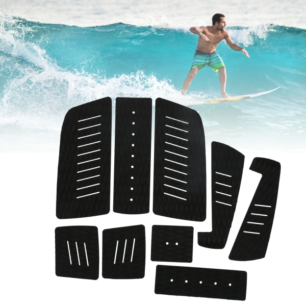 EVA Deck Traction Pad Nonslip Surfboard Mat Surf Tail Pad Mat for Longboard Paddle Board(Black )