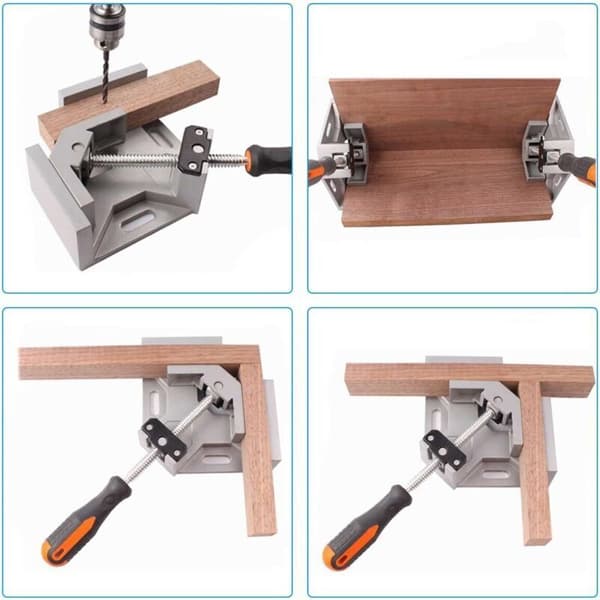 Right Angle Clamp, 90° Corner Clamp/Single-Handed Aluminum Angle Vise with a 70mm Span for Woodworking, Engineering, Welding, Carpentry