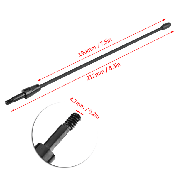 8-tommers bilantenne erstatningsradioantennebeskyttelsesfeste for Ford Mustang 1979-2009