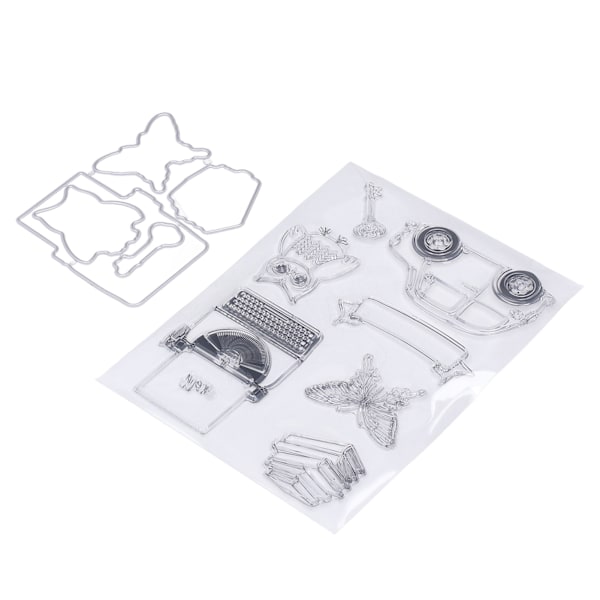 Kreativ pyssellösning, klara stämplar för pyssel med skärande stansar, transparent design, idealisk för scrapbookingdekoration och gör-det-själv-papperspyssel,