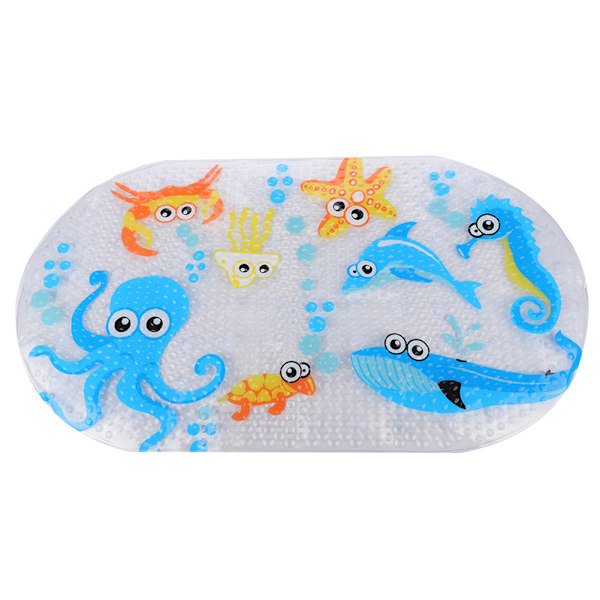 Halkfri badmatta för baby med sugkoppar för badkar, halkfri duschmatta, söt mönsterdesign, badkarsmatta för barn