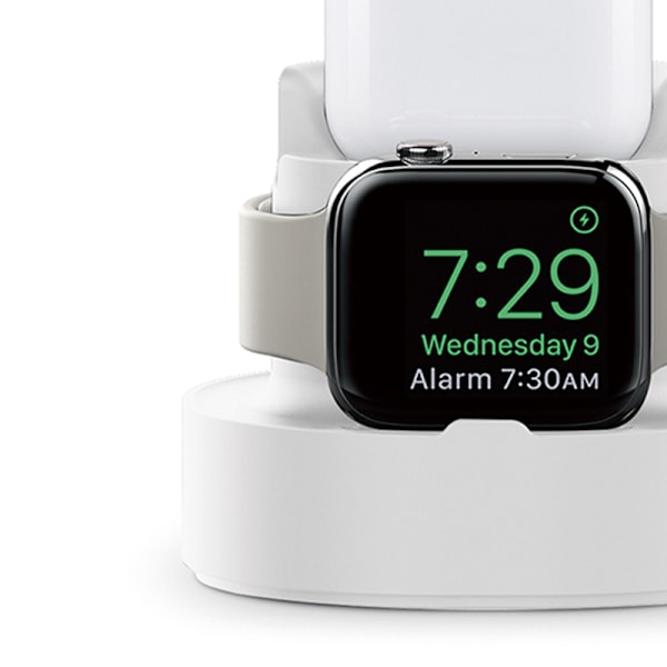 Nattduksbordsfunktion Ställ för Apple Watch, Snabbladdningsstöd för IOS Watch Series 4/3/2/1, Lättviktig och Portabel för Resor, Hem och