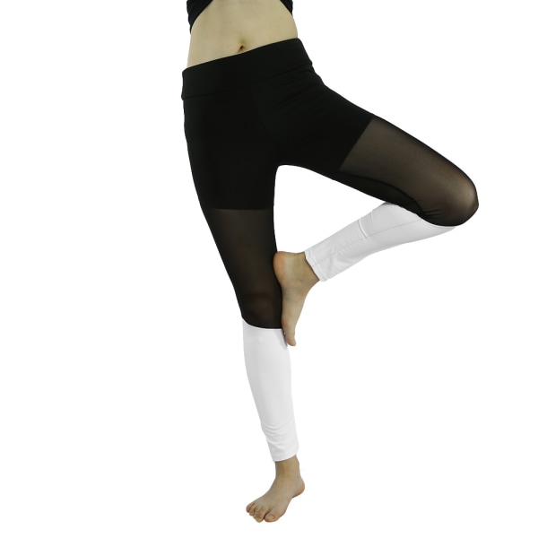 Kvinder Sports Gym Yoga Løb Fitness Leggings Bukser Træning Atletiske ledbukser (Hvid XL)