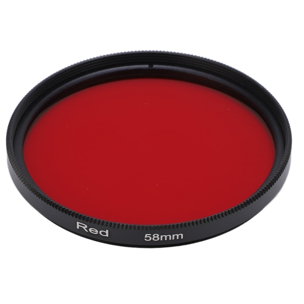Gevindet kamerobjektivfilter Fuld rød farvefilter optisk glas til Nikon kamerobjektiv 58mm