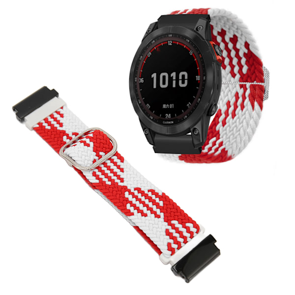 Replacement Watchband Adjust Size Sweat Proof Nylon Weaving Watch Strap for T REX 2 Ultra Red White