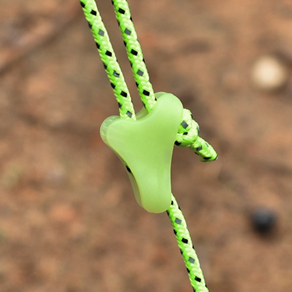 Camping Vandringsutrustning, Självlysande Repjusterare För Säker Och Enkel Spänning, Fluorescerande Gröna Självlysande Plastmaterial, Replängd