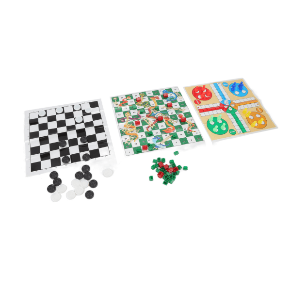 4 i 1 Brädspel Set Clear Pattern Foldable Portable