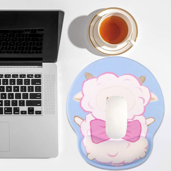 Söt Musmatta, Ergonomisk Design med Handledsstöd i Memory Foam, Söta Mönstrade Kontorstillbehör för Gaming & Arbete (10,6 Tum X 9 Tum)