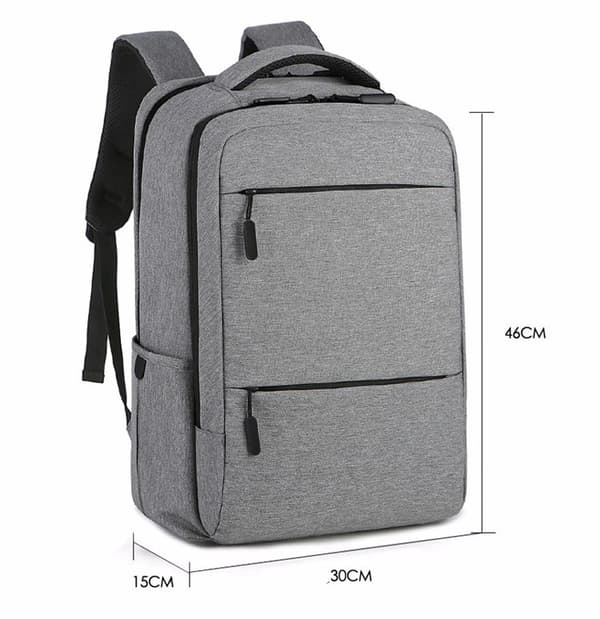 Waterproof Laptop Backpack with Large Capacity for Business Travel, Casual Daypack with Multiple Pockets, Dark Grey