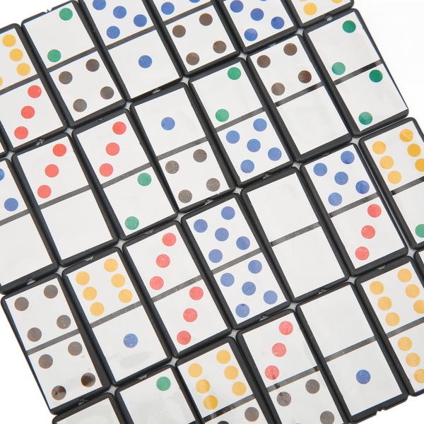 28st Double Six Dominoes Set Plast Portable Board Interactive