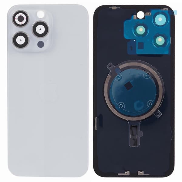 Type C Battery Housing for iPhone 15 Pro Max with Bracket + Camera Lens Cover Replacement Part Multicolor Multicolor Style B