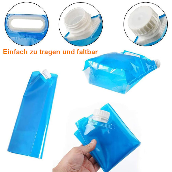 Bärbar Vattenbehållare för Camping, Vikbar Vattenblåsa för Utomhusaktiviteter, Utrymmesbesparande Design för Enkel Förvaring, BPA-Fri och Luktfri, Perfekt För