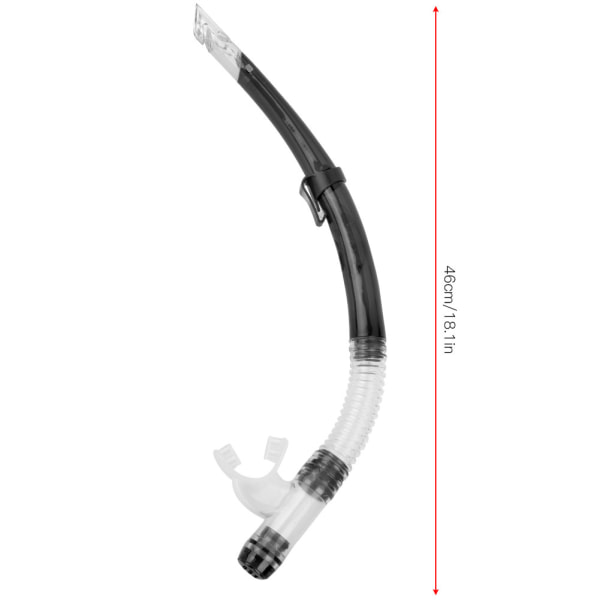 Ammattimainen sukellus snorklaus hengitysputki puoli kuiva sukellus uintilaitteet (Läpinäkyvä musta)