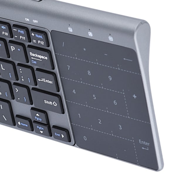 Bærbar, slank 2,4 GHz trådløst tastatur med håndholdt touchpad til pc/notebook/tv-boks