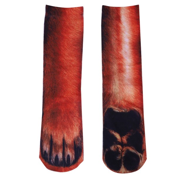 Unisex eläintassukuvio puuvillasukat jalat 3D print jalan joustavat sukkahousut (aikuisten koira)