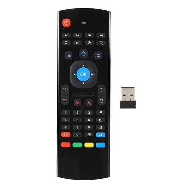 Double-sided Air Mouse Motion-Sensitive Remote Control 2.4G Wireless Keyboard for Computer Black