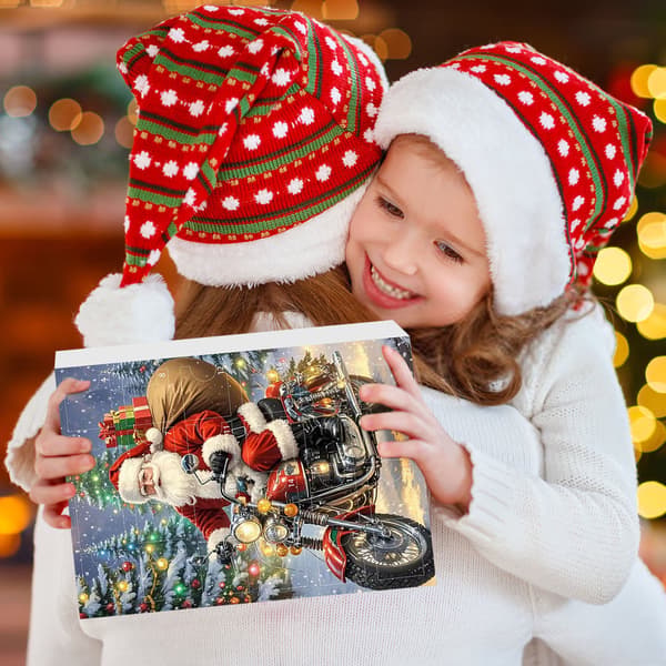 Julkalender Blind Box, 24-dagars nedräkning överraskningsjulklapp, akrylfordonshänge