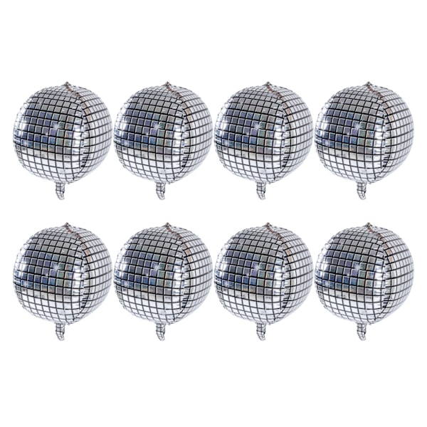 8 st 4D silverfolie ballonger glänsande slätare ytor aluminiumfolie ballonger för födelsedagsfester jul årsdagar