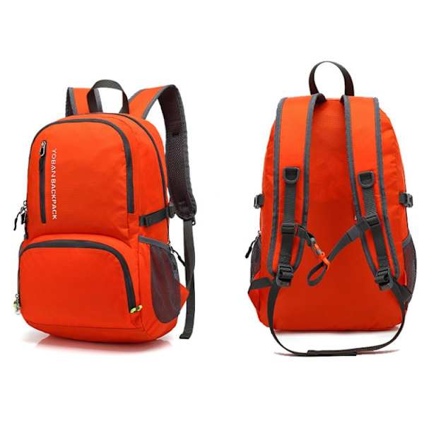 YOBAN Y-1448 Lätt och hopfällbar ryggsäck för utomhussporter, vattentät ryggsäck för cykling, vandring, camping och resor Orange
