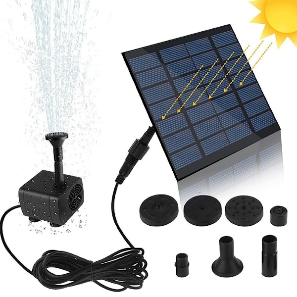 Soldriven dammpump fontänpump solpump trädgårdsfontän vattenfunktion fontän