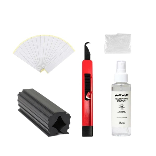 1/3 Golfklubbgrepp kit grepptejp remsor 120ml grepplösningsmedel omgreppning 5 st set 1 st